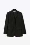 alexander wang boxy blazer in wool tailoring black