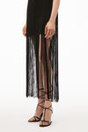 alexander wang fringe tank mini dress in compact nylon black