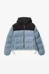 alexander wang 徽标提花牛仔布拼色夹棉夹克 deep blue