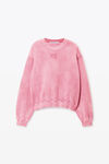 Alexander Wang washed lotus pink logo puff print sweatshirt