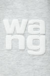 alexander wang puff logo tee in cotton jersey light heather grey