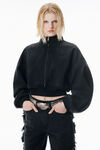 Alexander Wang faded black black brushed denim funnel neck jacket
