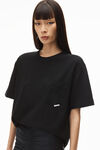 Alexander Wang black unisex pocket tee in high twist jersey