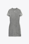 Alexander Wang heather grey 灰色羊毛混纺烫钻连衣裙