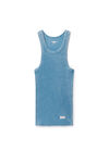 Alexander Wang washed blue men's racerback tank in ribbed cotton