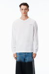 Alexander Wang white unisex long sleeve tee in high twist jersey
