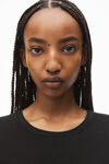 Alexander Wang black short-sleeve bodysuit in rib-knit jersey