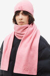 alexander wang logo scarf in soft stretch wool prism pink