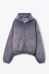 Alexander Wang washed purple crystal hotfix zip-up hoodie
