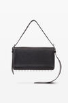 Alexander Wang black ricco medium flap bag in lambskin leather
