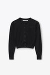 Alexander Wang black 超细美利奴羊毛徽标短款开衫