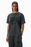 Alexander Wang faded black distressed logo cotton tee