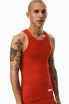 alexander wang tank in ribbed cotton red