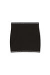 alexander wang 密织尼龙水晶饰边迷你裙 black