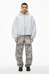 Alexander Wang light heather grey 徽标刺绣加大号棉质卫衣
