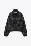 alexander wang hotfix coaches jacket in crinkle nylon black