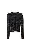 alexander wang ruched cardigan in spandex jersey black