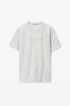 alexander wang puff logo short sleeve tee in compact jersey light heather grey