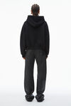 Alexander Wang black 发泡徽标装饰硬挺毛圈布连帽衫