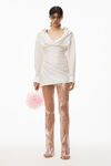 alexander wang cowl neck shirt in washed silk habotai ivory