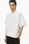 Alexander Wang white puffed logo oversize tee in cotton