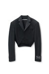 Alexander Wang black black wool mohair draped jacket