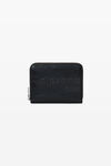 Alexander Wang black punch compact wallet in crackle patent leather