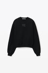 alexander wang puff logo sweatshirt in structured terry black