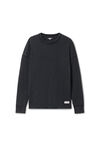 Alexander Wang washed black long-sleeve tee in waffle-knit cotton stretch