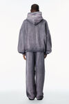 Alexander Wang washed purple crystal hotfix zip-up hoodie