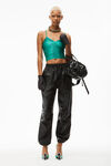 alexander wang ruched crop cami in spandex jersey poison ivy