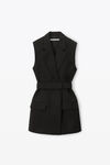 alexander wang sleeveless blazer dress in wool  black
