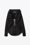 alexander wang 棉质府绸水晶打结扭花连衣裙 black