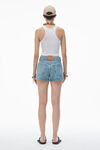 Alexander Wang vintage light indigo clear hotfix high-rise denim short