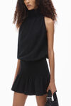 Alexander Wang black 褶饰高领绕颈式连衣裙