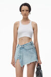 Alexander Wang light bleach 解构式棉质迷你半身裙