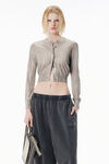 Alexander Wang champagne champagne crystal hotfix sheer cardigan