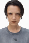 Alexander Wang washed asphalt 徽标装饰棉质平纹针织布紧身 t 恤