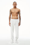 alexander wang unisex jogger in cotton waffle thermal  heather grey
