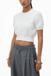 Alexander Wang white logo cropped sweater tee