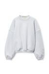 Alexander Wang light heather grey logo embroidered oversized sweatshirt in cotton