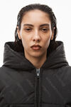 alexander wang crop puffer in logo jacquard nylon black