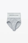 alexander wang 徽标装饰罗纹针织松紧内裤 grey