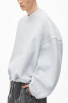 Alexander Wang light heather grey logo embroidered oversized sweatshirt in cotton