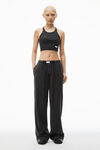 Alexander Wang washed black 罗纹棉短款工字背心