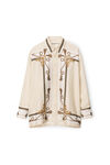 alexander wang baroque 真丝斜纹布系扣上衣 ivory multi