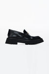 alexander wang carter 中跟吊耳皮革乐福鞋 black