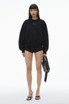 alexander wang puff logo sweatshirt in structured terry black