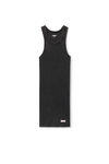Alexander Wang washed black racer tank loungewear dress in ribbed cotton
