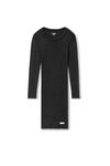 Alexander Wang washed black 罗纹棉长袖家居连衣裙